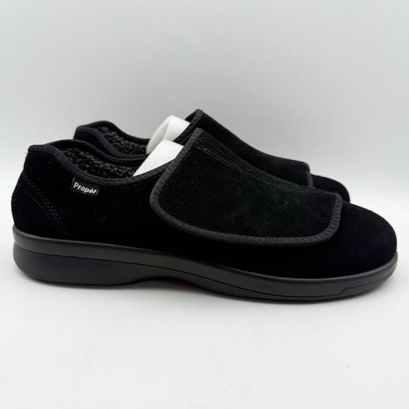 Propet Mens Coleman Slippers US 9.5 M EU 42.5 Black Suede NIB main image 9